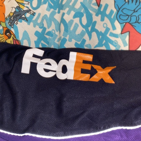 FedEx Express Stan Herman Uniform Long Sleeve Polo Black Purple Large Regular - Picture 3 of 7